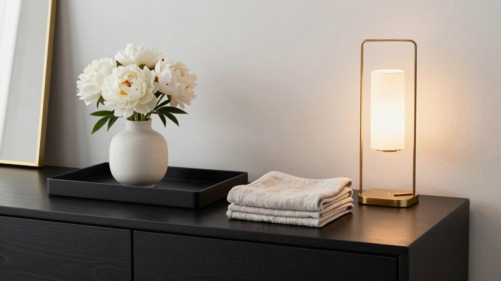 elegant clutter free dresser styling