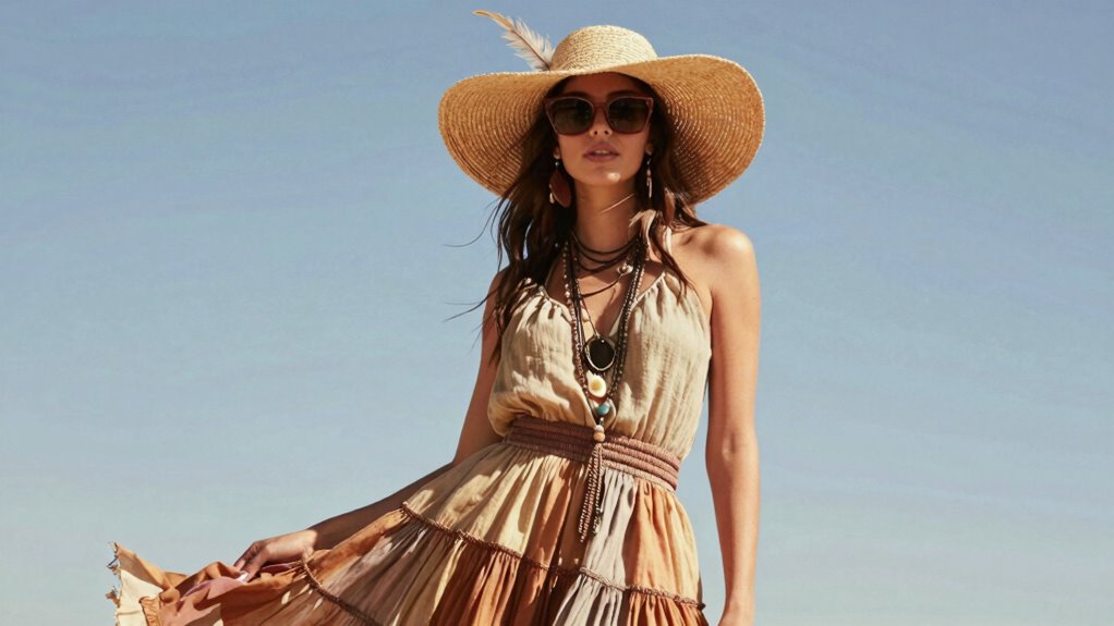 hat enhances boho vibe