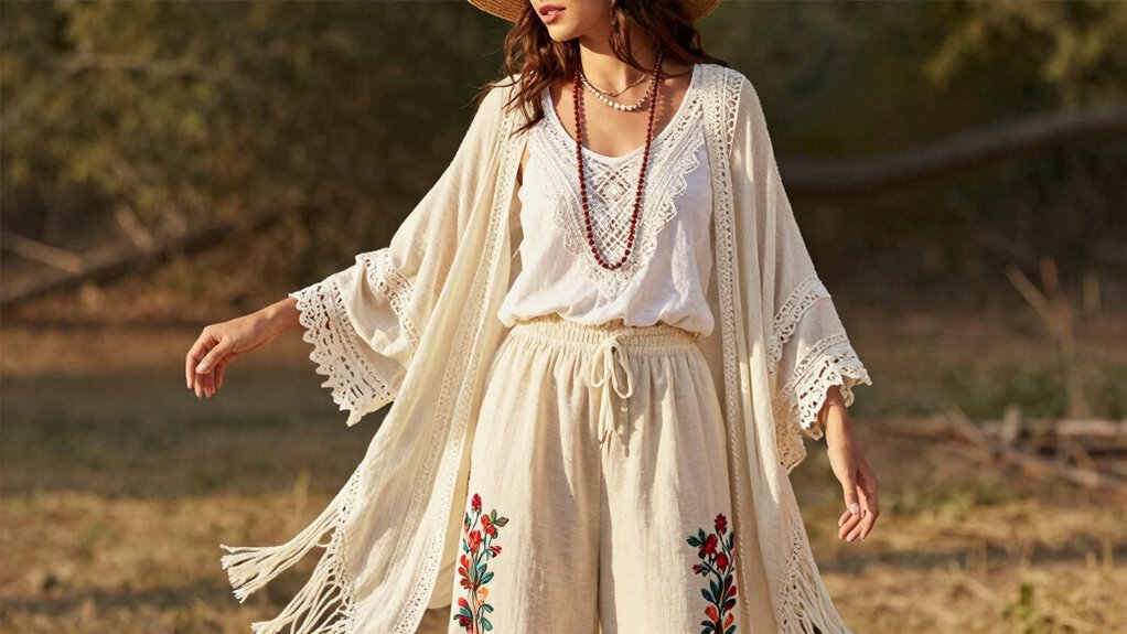 layered boho festival outfits