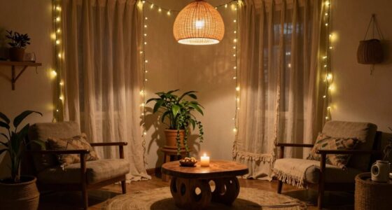 lighting transforms boho space