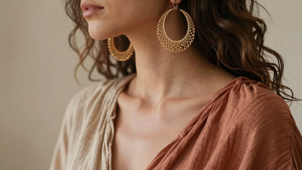 pair statement earrings thoughtfully