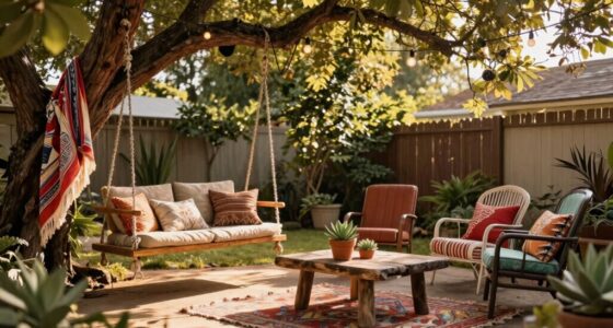 peaceful boho backyard design