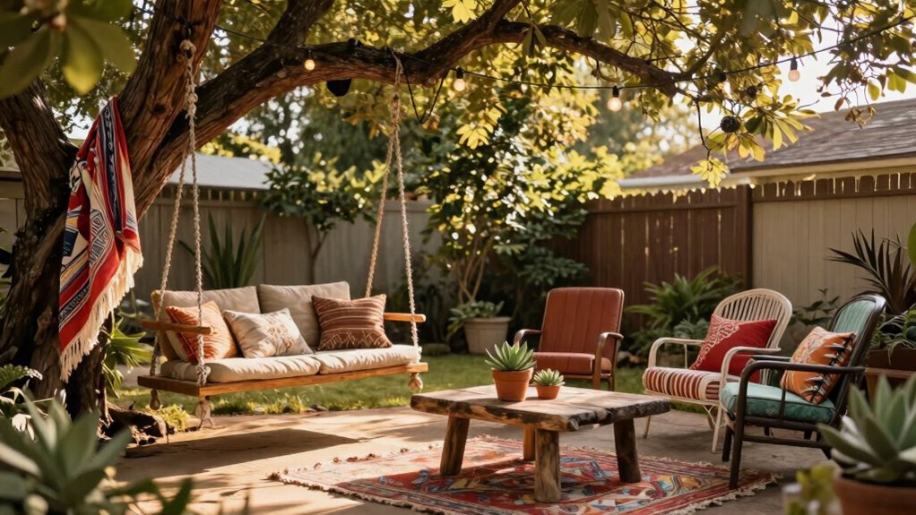 peaceful boho backyard design