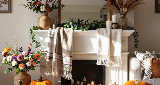 seasonal boho mantel decor