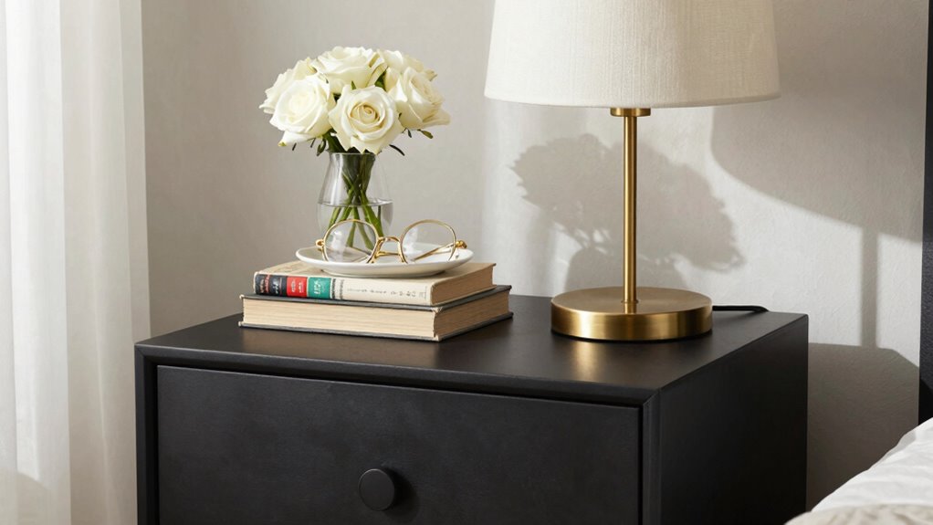 stylish balanced bedside accessories