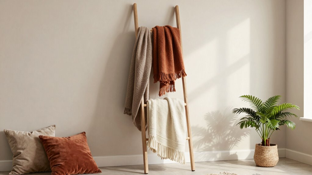 stylish natural blanket display