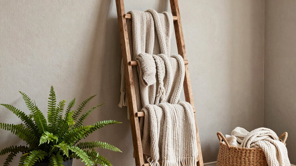stylish practical blanket ladder styling