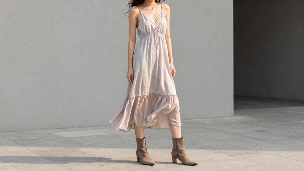 stylish suede dress pairing