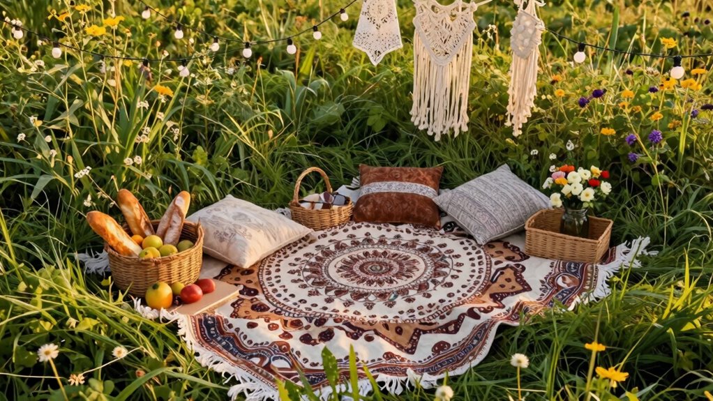 vintage boho picnic ambiance