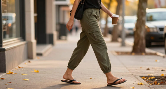 Jennifer Lawrence Brings Flip Flops Into Fall With Cargo Pants And A Semi-Sheer Cardigan