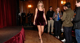 Taylor Swift Chose A Dreamy Velvet Minidress For The Nashville Songwriters Hall Of Fame Ceremony